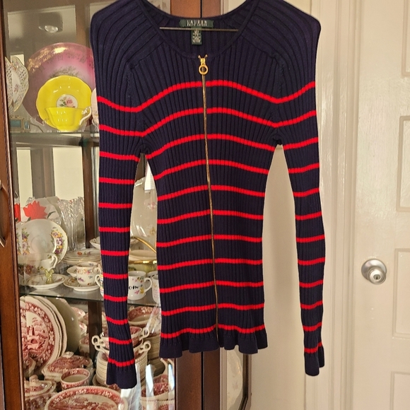 Lauren Ralph Lauren Sweaters - Lauren Ralph Lauren Striped Zip Up Sweater Large